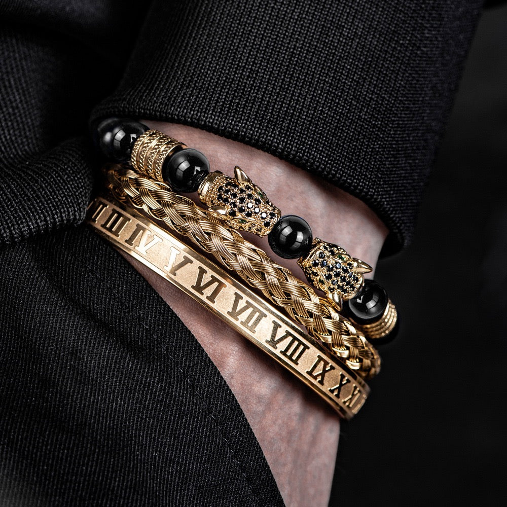 Men 316L Stainless Steel Stackable Beaded Bracelet