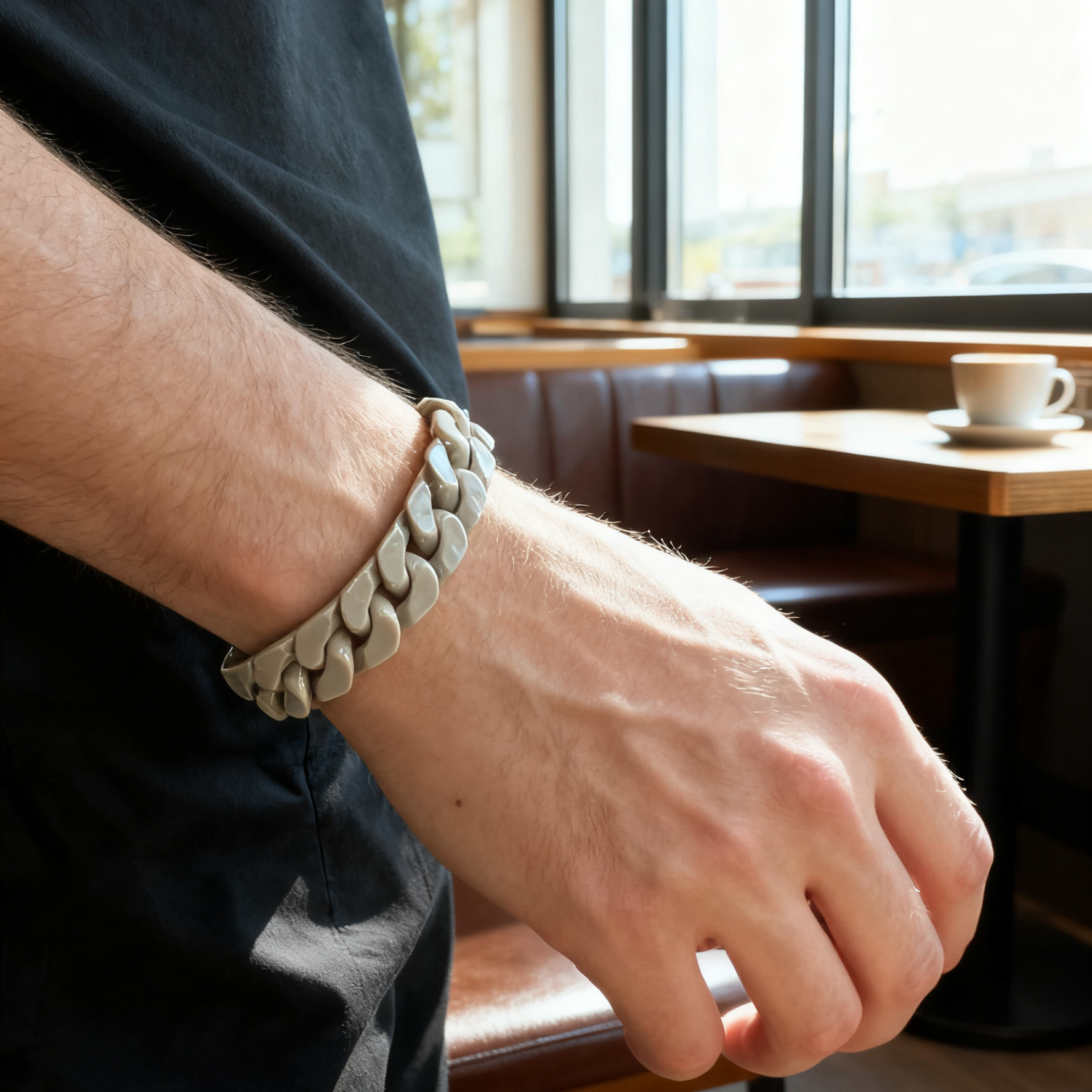 Chunky Cuban Ceramic Chain | White, Black, Yellow & Taupe