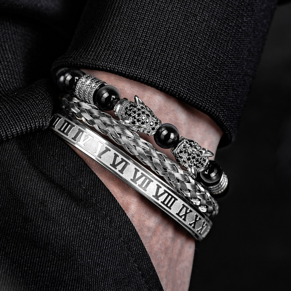 Men 316L Stainless Steel Stackable Beaded Bracelet