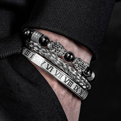 Men 316L Stainless Steel Stackable Beaded Bracelet