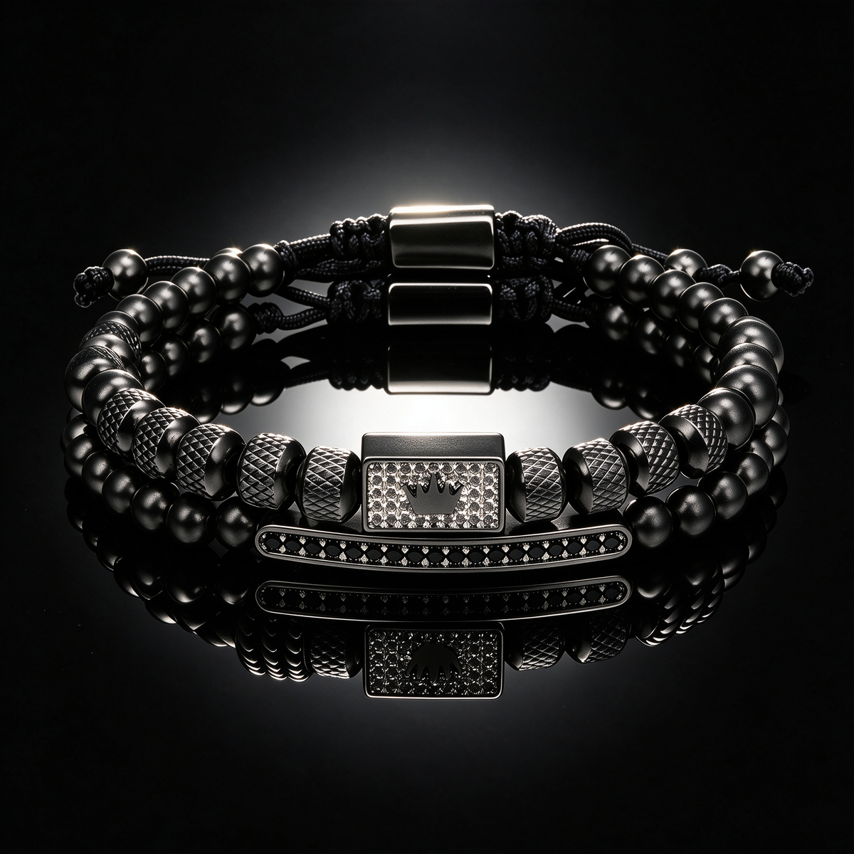 Men 316L Stainless Steel Stackable Beaded Bracelet