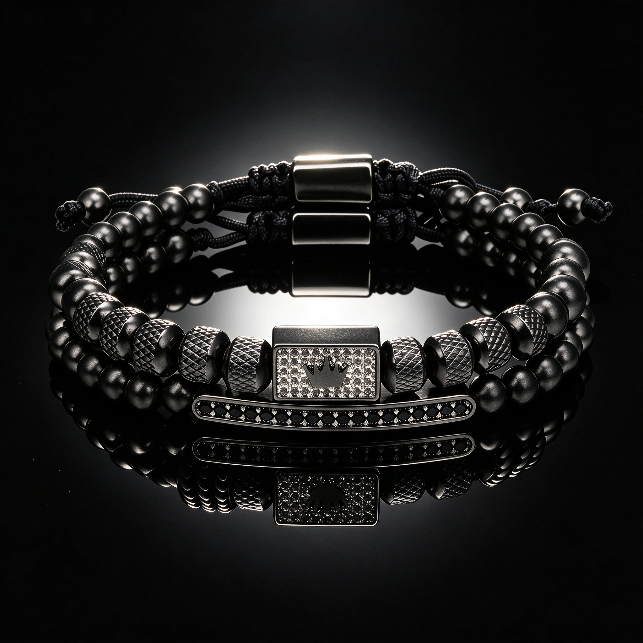 Men 316L Stainless Steel Stackable Beaded Bracelet