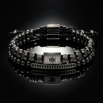 Men 316L Stainless Steel Stackable Beaded Bracelet
