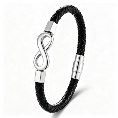 Unisex Infinity Braided Leather Bracelet