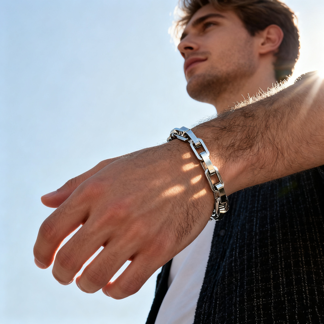 Square Titanium Steel Bracelet / Necklace