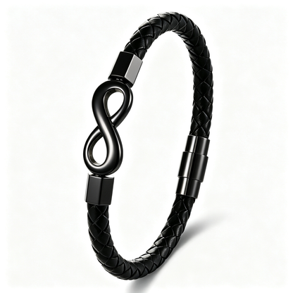 Unisex Infinity Braided Leather Bracelet