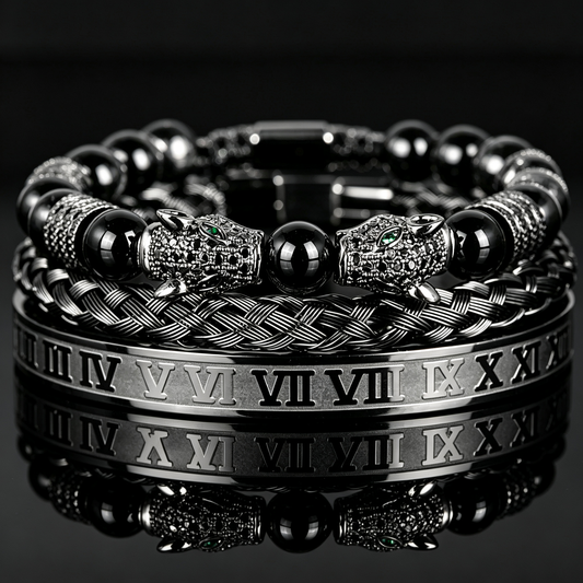 Men 316L Stainless Steel Stackable Beaded Bracelet