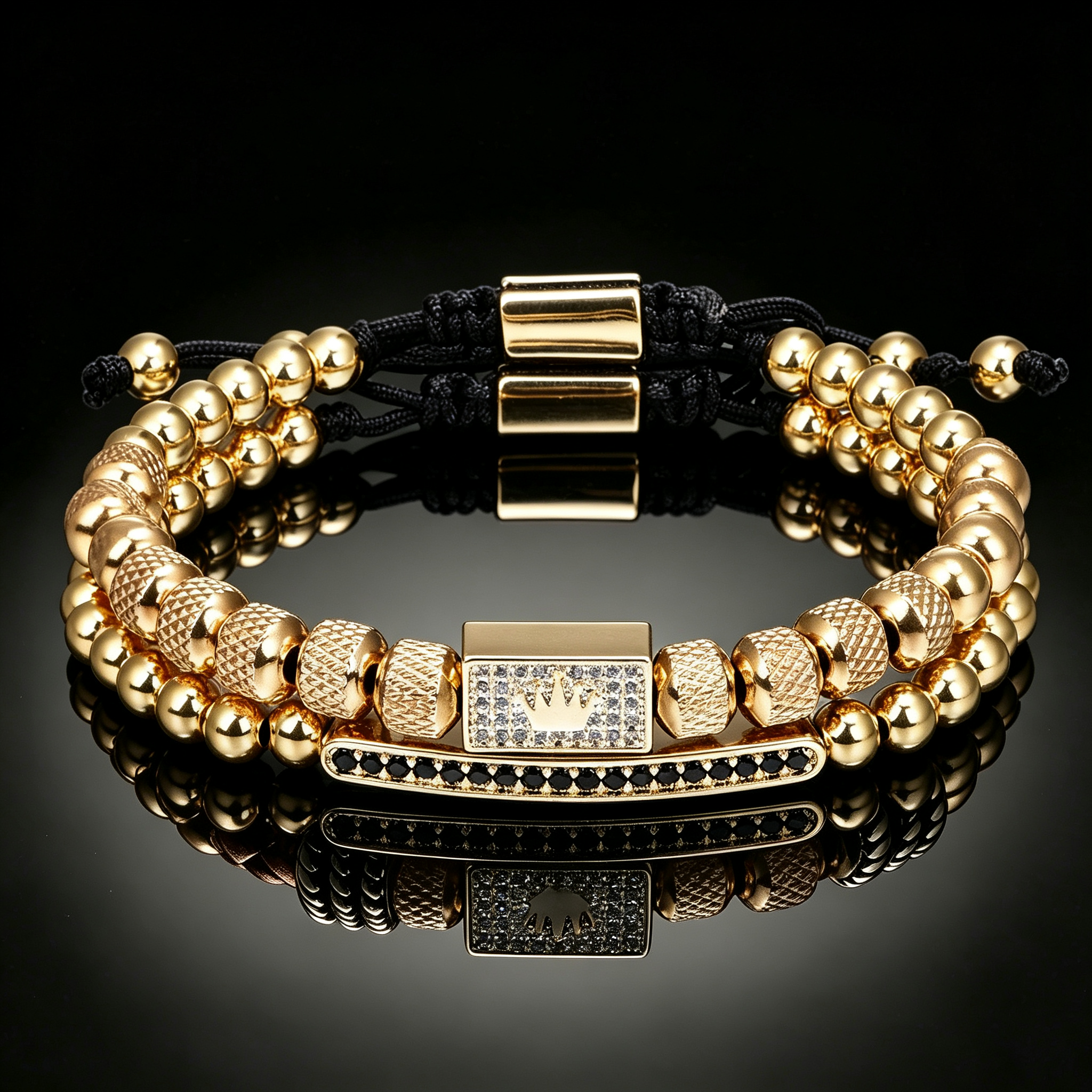 Men 316L Stainless Steel Stackable Beaded Bracelet