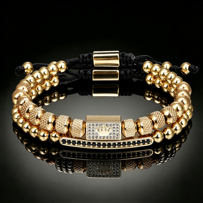 Men 316L Stainless Steel Stackable Beaded Bracelet