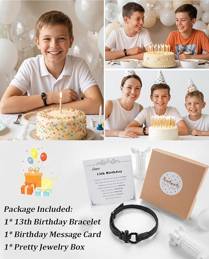 Mens Braided Leather Shackle Bracelet, Boyfriend, Son, Birthday & Anniversary Gift
