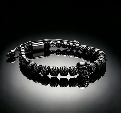 Men 316L Stainless Steel Stackable Beaded Bracelet