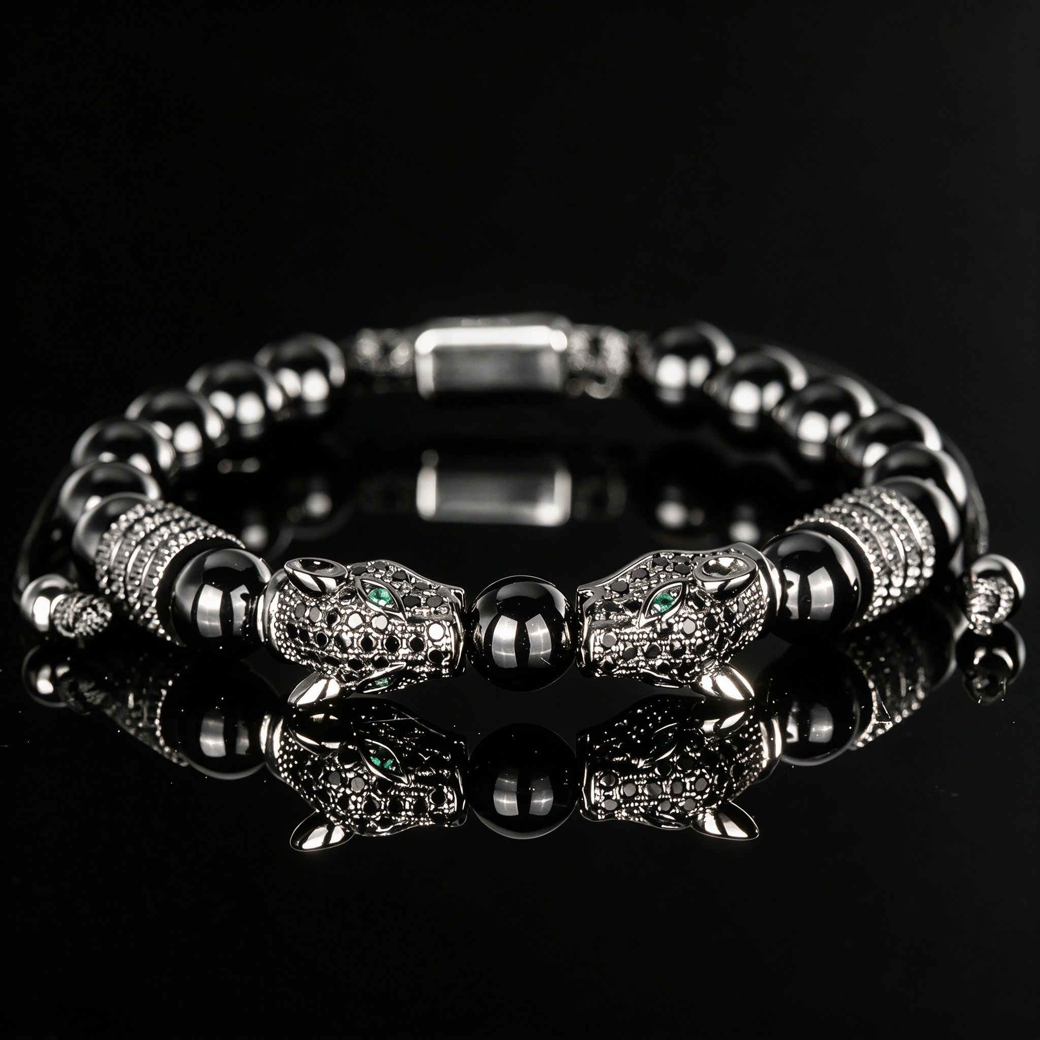 Men 316L Stainless Steel Stackable Beaded Bracelet