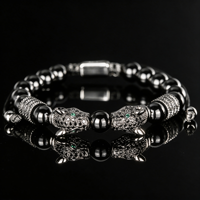 Men 316L Stainless Steel Stackable Beaded Bracelet