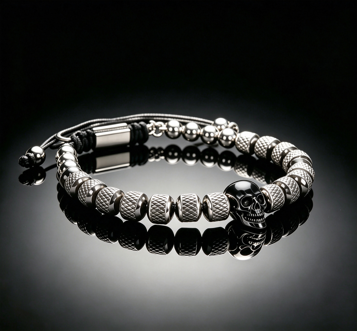 Men 316L Stainless Steel Stackable Beaded Bracelet